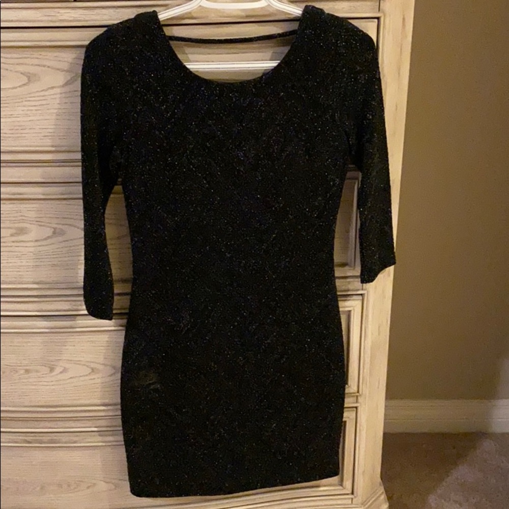 Black sparkle mini dress